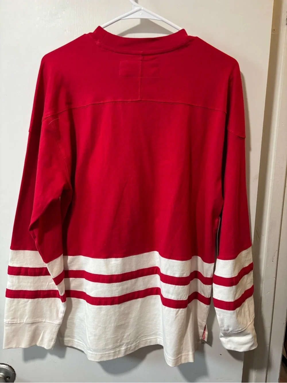 NWT Mitchell & Ness Juniors Red New Jersey Devils Chainstitch Heavyweight Top L